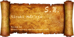 Siroki Márta névjegykártya