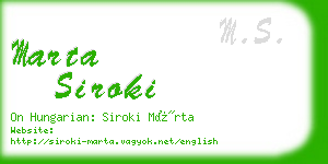 marta siroki business card